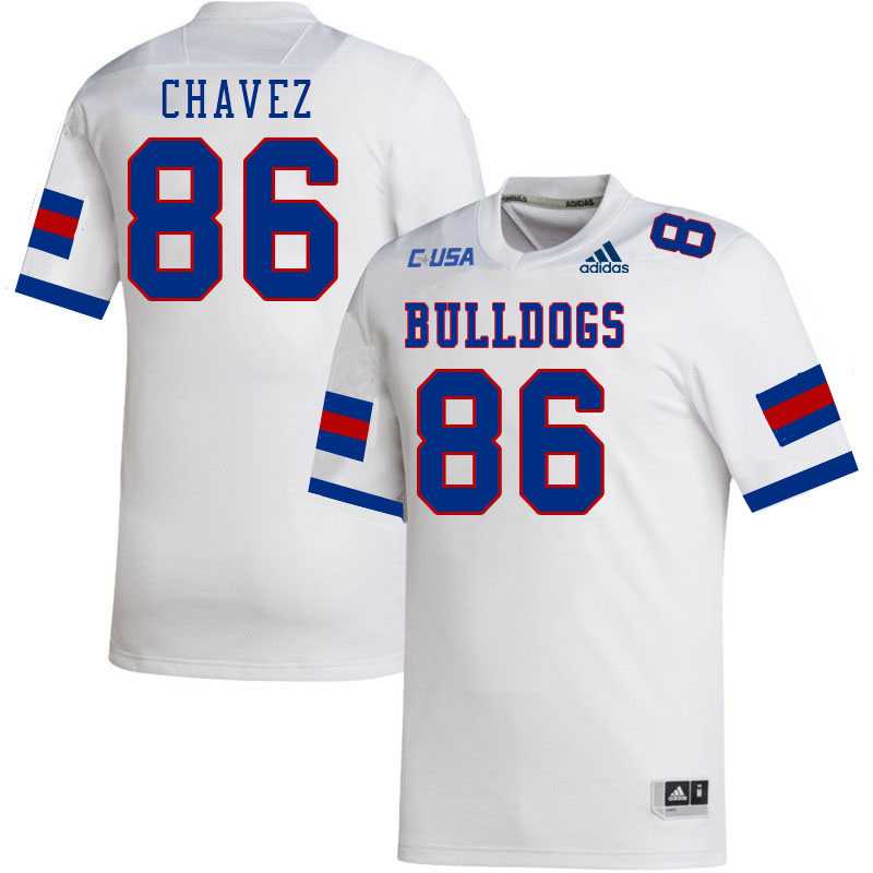 Men-Youth #86 Daxton Chavez Louisiana Tech Bulldogs 2023 College Football Jerseys Stitched Sale-Whit